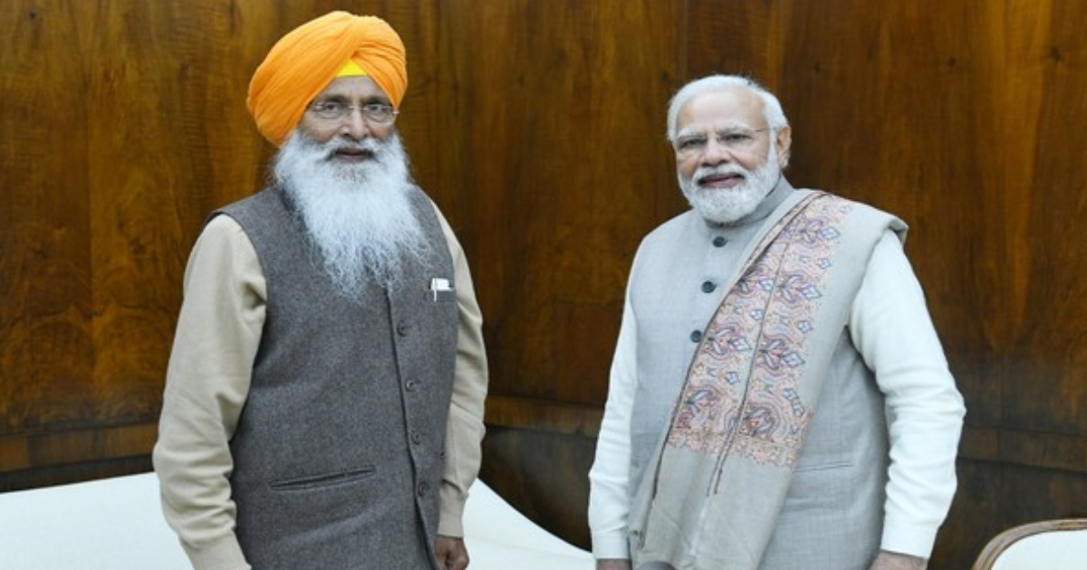 PM Modi meets Akali Dal (Sanyukt) chief Sukhdev Singh Dhindsa, praises his passion for Punjab's progress